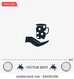 Vector icon hand hold coffee cup