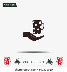 Vector icon hand hold coffee cup