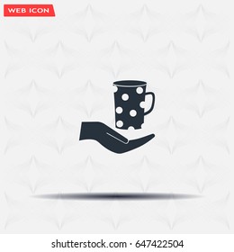 Vector icon hand hold coffee cup