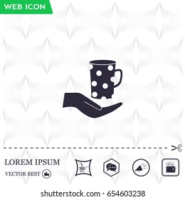 Vector icon hand hold coffee cup