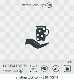 Vector icon hand hold coffee cup