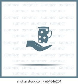 Vector icon hand hold coffee cup