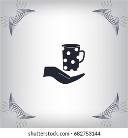 Vector icon hand hold coffee cup