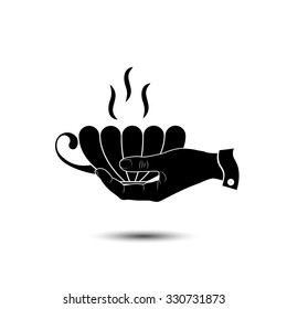 Vector icon hand hold cup