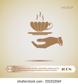 Vector icon hand hold cup