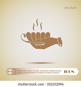 Vector icon hand hold cup