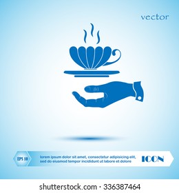 Vector icon hand hold cup