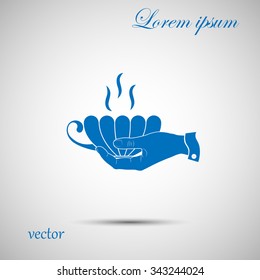 Vector icon hand hold cup