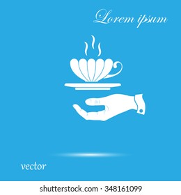 Vector icon hand hold cup