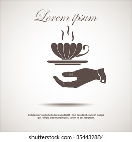 Vector icon hand hold cup