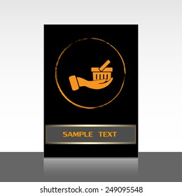 Vector icon hand holding a cart online store, Internet shop. bas