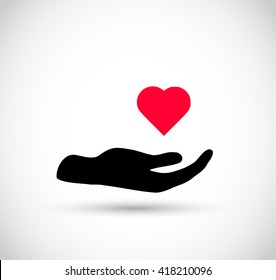 Vector icon - hand holding heart 