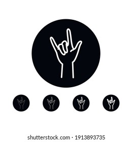 Vector icon with hand. Vector linear icons with hand in different thicknesses. Template for print and web.