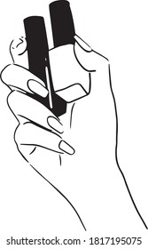Vector icon hand with manicure nail design