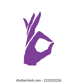 Vector icon with hand on white background