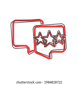 Vector icon hand presses a star button. Rating icon on cartoon style on white isolated background.