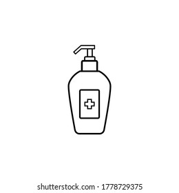 Vector icon of hand sanitizer. Flat symbol HandSanitizer isolated on white background on eps 10
