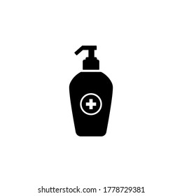 Vector icon of hand sanitizer. Flat symbol HandSanitizer isolated on white background on eps 10
