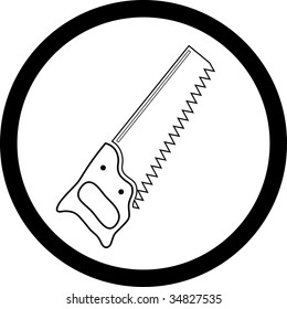 vector icon of hand saw