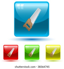 vector icon of hand saw