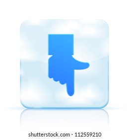 Vector icon hand with sky on white background. Eps 10