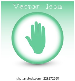 Vector icon hand stop web icon.