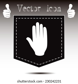 Vector icon hand stop web icon.