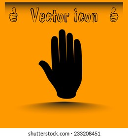 Vector icon hand stop web icon.