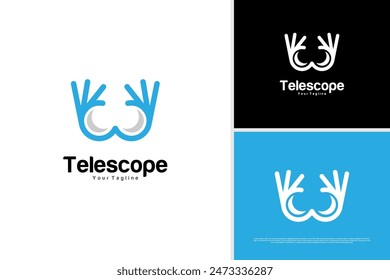 Vector icon hand telescope logo design