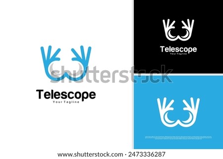 Vector icon hand telescope logo design