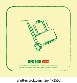 Vector icon Hand truck