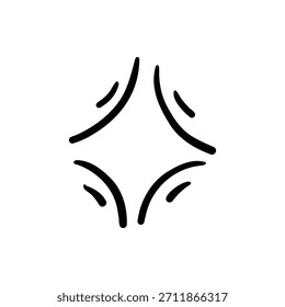 Icono de Vector de dibujo animado dibujado a mano signo de expresión doodle, flechas direccionales de curva, Elementos de diseño de efectos de emoticonos, símbolos de emoción de personajes de dibujos animados, lindas líneas de trazo de pincel decorativo