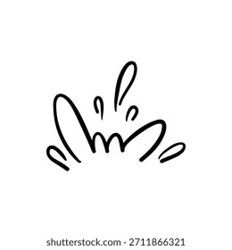Vector icon of hand-drawn cartoony expression sign doodle, curve directional arrows, emoticon effects design elements, cartoon character emotion symbols, cute decorative brush stroke lines