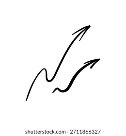 Vector icon of hand-drawn cartoony expression sign doodle, curve directional arrows, emoticon effects design elements, cartoon character emotion symbols, cute decorative brush stroke lines