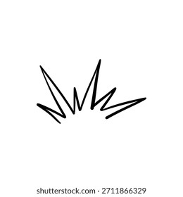 Icono de Vector de dibujo animado dibujado a mano signo de expresión doodle, flechas direccionales de curva, Elementos de diseño de efectos de emoticonos, símbolos de emoción de personajes de dibujos animados, lindas líneas de trazo de pincel decorativo