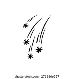 Icono de Vector de dibujo animado dibujado a mano signo de expresión doodle, flechas direccionales de curva, Elementos de diseño de efectos de emoticonos, símbolos de emoción de personajes de dibujos animados, lindas líneas de trazo de pincel decorativo
