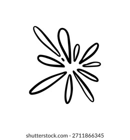 Ícone de vetor de desenho à mão de desenho de desenho animado sinal de expressão rabiscar, curvas setas direcionais, emoticon efeitos elementos de design, personagem de desenho animado símbolos de emoção, linhas decorativas bonito pincel traçado