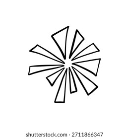 Icono de Vector de dibujo animado dibujado a mano signo de expresión doodle, flechas direccionales de curva, Elementos de diseño de efectos de emoticonos, símbolos de emoción de personajes de dibujos animados, lindas líneas de trazo de pincel decorativo