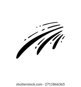 Vector icon of hand-drawn cartoony expression sign doodle, curve directional arrows, emoticon effects design elements, cartoon character emotion symbols, cute decorative brush stroke lines