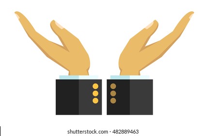 Vector icon hands. Background for business and finance