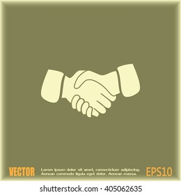 Vector icon handshake. background for business and finance