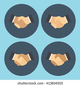 Vector icon handshake. Background for business and finance