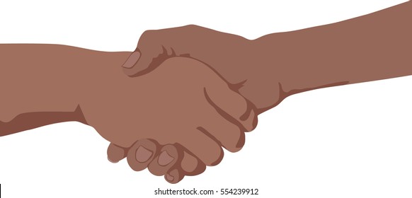 Vector icon handshake. Business partnership meeting concept. Successful businessmen handshaking after perfect deal. 