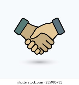 Vector icon handshake. Isolated on white background. Vector illustration, eps 10.