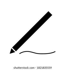 Vector icon handwriting isolated on a white background.