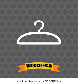 Vector Icon of Hanger on Dark Gray Background. Eps.10.