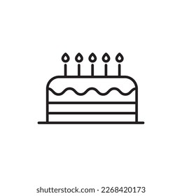 Vector icon Happy Birthday Cake