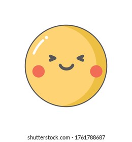 vector icon of happy emoji in circle shape
