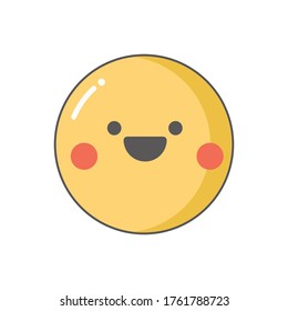 vector icon of happy emoji in circle shape
