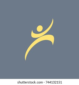 Vector icon of Happy & Jumping Man. Eps-10.